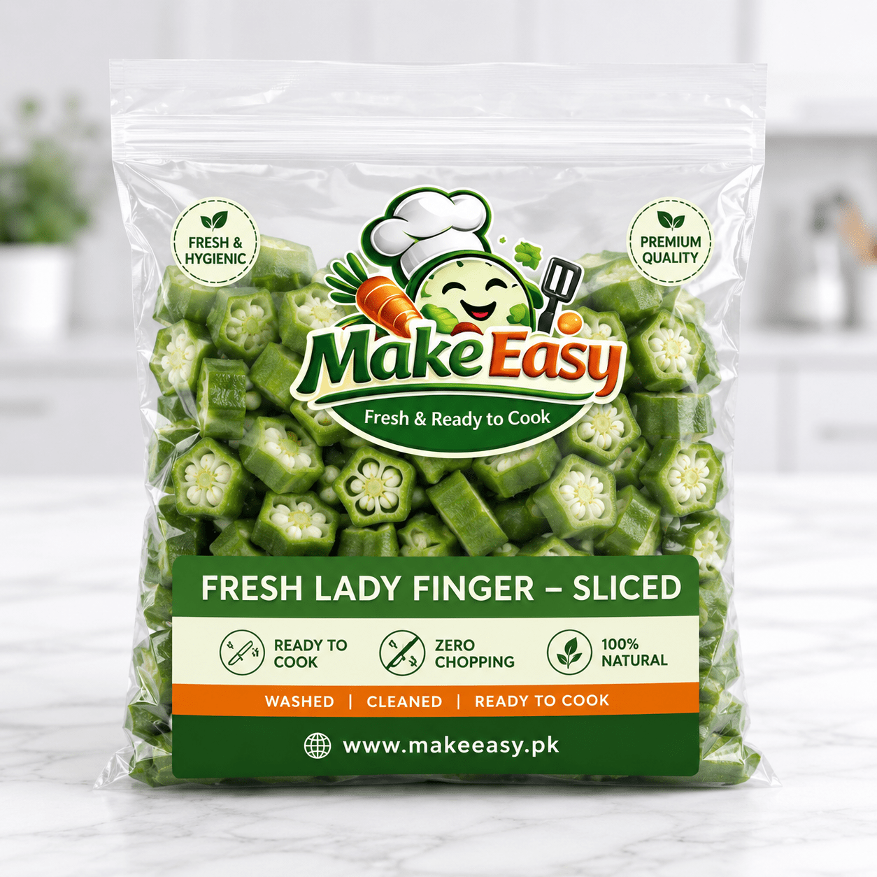 Lady Finger Slice 500gm (ﺑﮭﻨﮉی سلائس) - Image 2