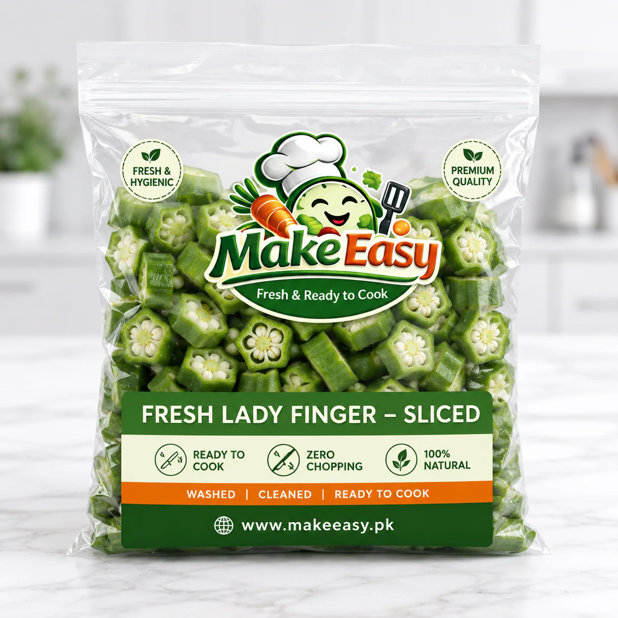 Lady Finger Slice 500gm (ﺑﮭﻨﮉی سلائس) - Image 2